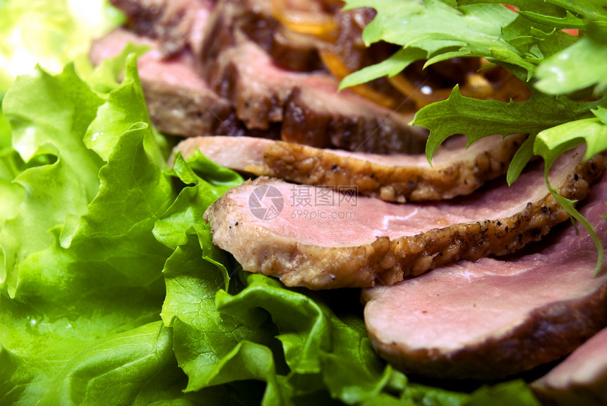 肉食开胃菜牛肉餐厅熏肉奢华食品烟熏晚餐美味牛扒熏制图片