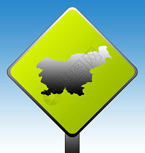 斯洛文尼亚路标背景图片
