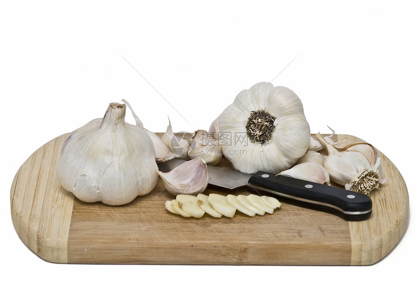准备大蒜在桌子上餐饮香料香味蔬菜烹饪沙拉修剪饮食木板敷料图片