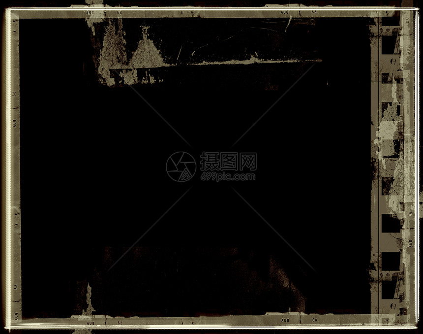 Grunge 胶片框架噪音电影边界艺术材料划痕拼贴画插图边缘面具图片