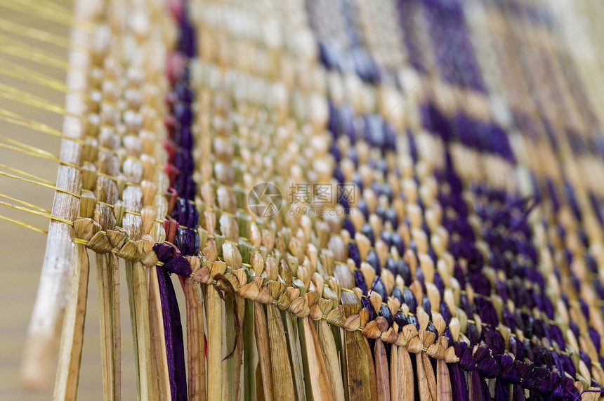 编织上的草垫细节生产工作手工业黄色工艺图片