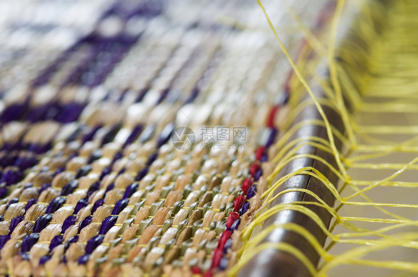 编织上的草垫细节生产工作工艺手工业黄色图片