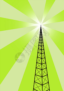 播送辉光通讯居住绿色插图桅杆电讯音乐电视播送背景图片