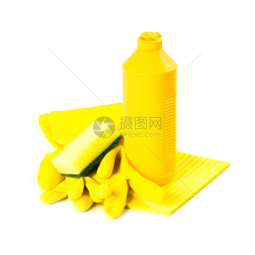 清洁用产品黄色职业化学品消毒洗涤消毒剂卫生海绵家务手套图片