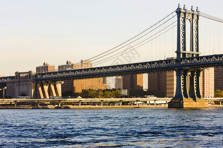 美国中大西洋曼哈顿桥 美国纽约市曼哈顿背景