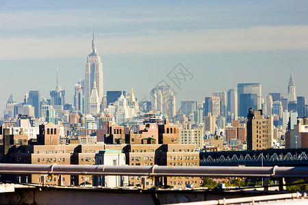 美国纽约州纽约市曼哈顿帝国大厦 帝国大厦市中心城市旅行地标市政帝国外观摩天大楼风光建筑背景图片