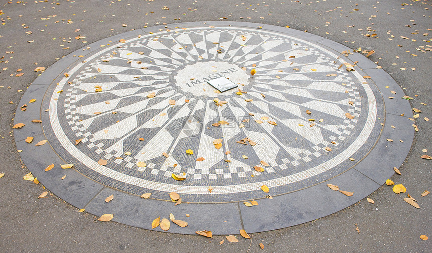 美国纽约市中央公园John Lennon的纪念馆 美国纽约市外观市政纪念碑世界公园旅行位置图片