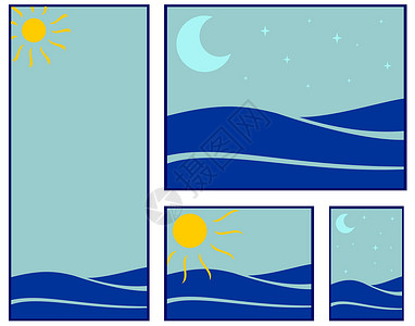 海 插图背景图片