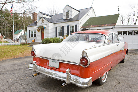 美国新罕布什尔古董汽车旧车车辆房子公路房屋交通工具交通外观个人氨氮背景