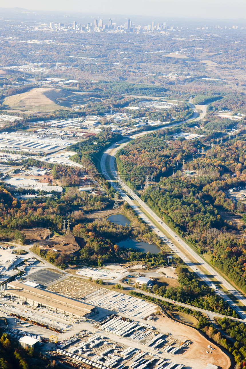 美国佐治亚州亚特兰大鸟瞰图飞行风景世界道路外观航班图片