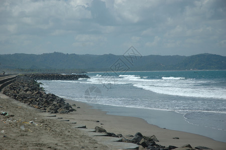 庞岸达兰海滩西爪哇假期高清图片
