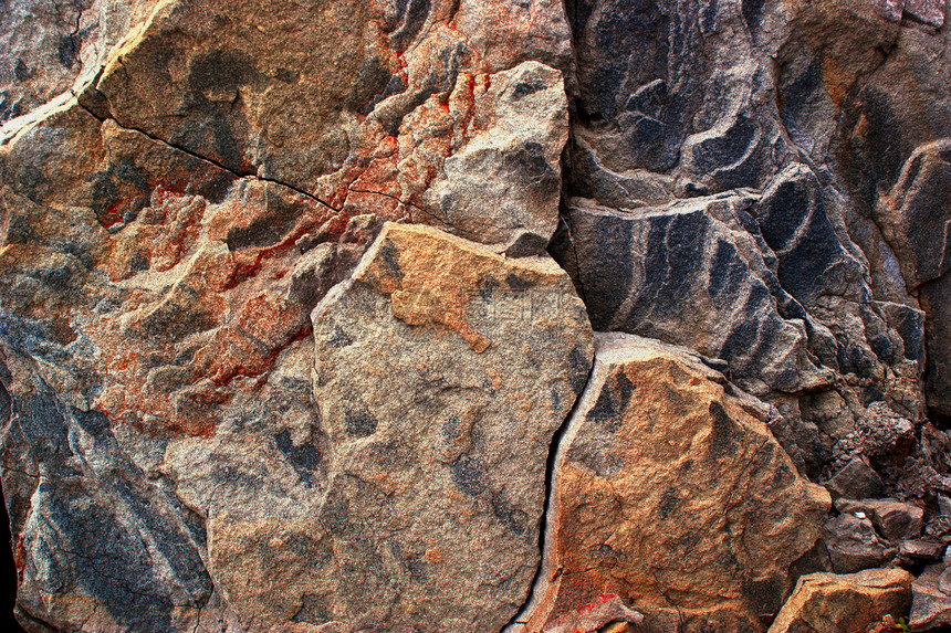 石石头交响乐石头岩石巨石卵石水平红色绿色调色板图片