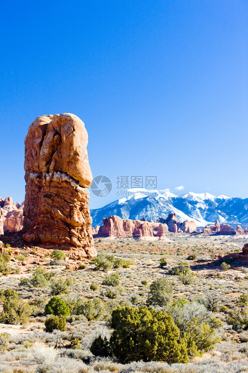 美国犹他州 美国犹他州 拉萨尔山国家公园构造岩石外观拱门地质侵蚀山脉地质学自然保护区风景图片