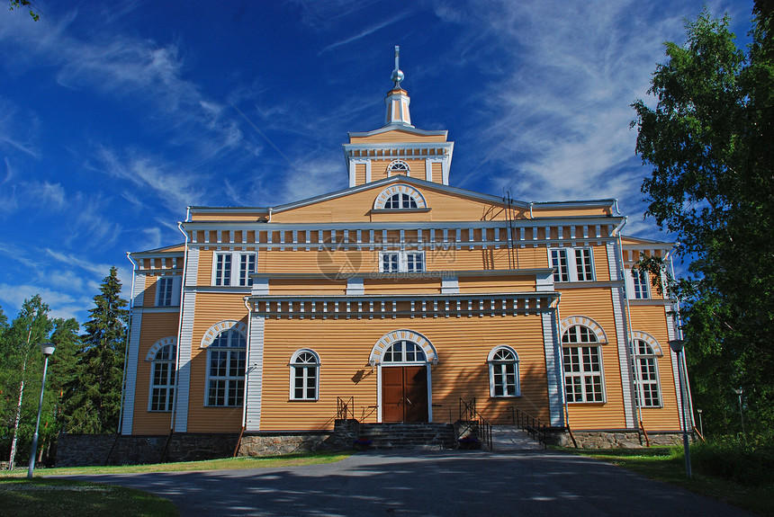 北萨沃尼亚Rautala劳塔拉姆皮教堂前线图片