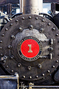 美国科罗拉多铁路博物馆蒸汽机车的详情博物馆铁路运输外观铁路运输旅行背景图片