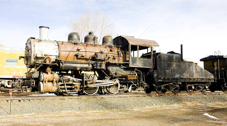 美国科罗拉多铁路博物馆的干机车蒸汽博物馆铁路旅行世界外观运输铁路运输位置图片