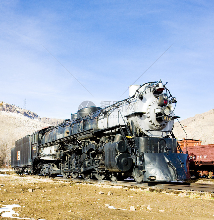 美国科罗拉多铁路博物馆的干机车世界外观铁路运输位置运输铁路蒸汽旅行博物馆图片