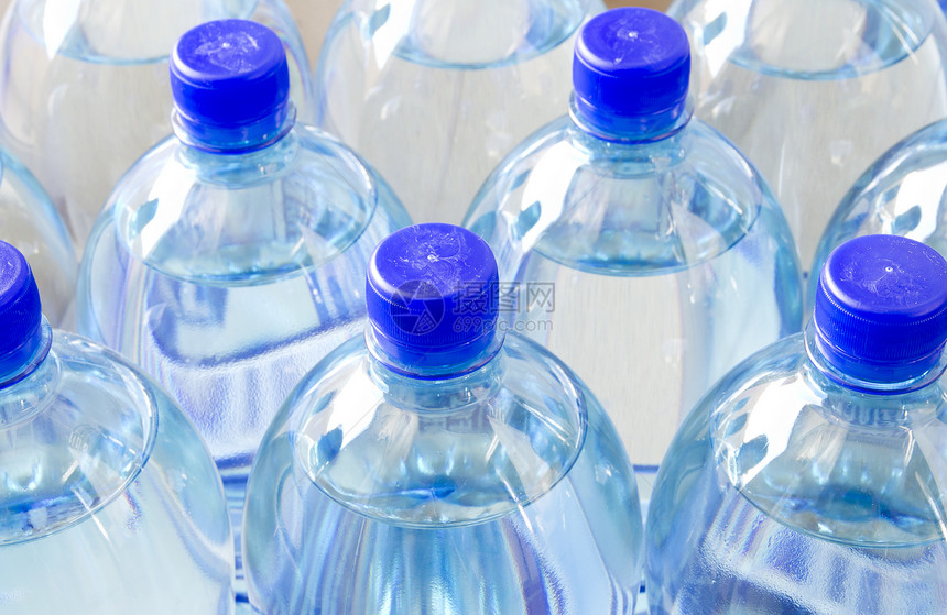水瓶水合物塑料矿物瓶子饮料蓝色液体图片