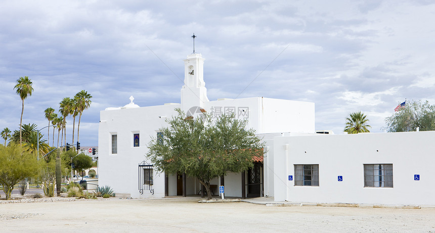 美国亚利桑那州Ajo教堂景点位置世界旅行历史建筑学教会外观建筑历史性图片