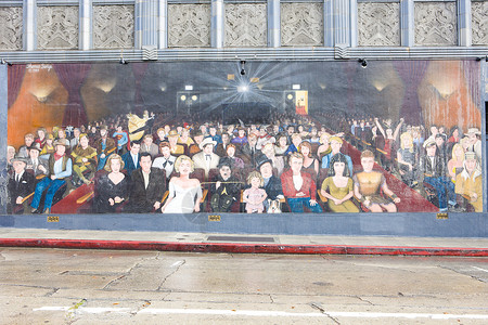 电影城好莱坞大道 美国加利福尼亚州 洛杉矶外观名声娱乐位置艺术电影世界演员壁画产业背景