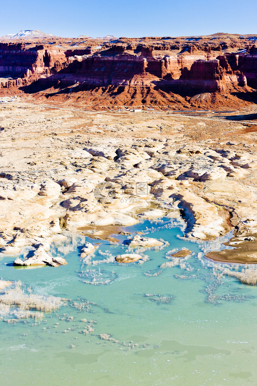 美国犹他州格伦峡谷鲍威尔湖地质侵蚀构造岩石国家地质学水库休闲位置风景图片