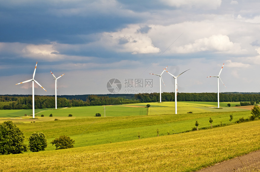 风能发电机车站天空场地风力资源涡轮气候蓝色风车图片