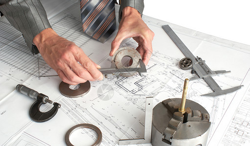 手指陀螺示意图测量工具手指制造业卡尺技术质量车削草稿雕刻机械工程背景