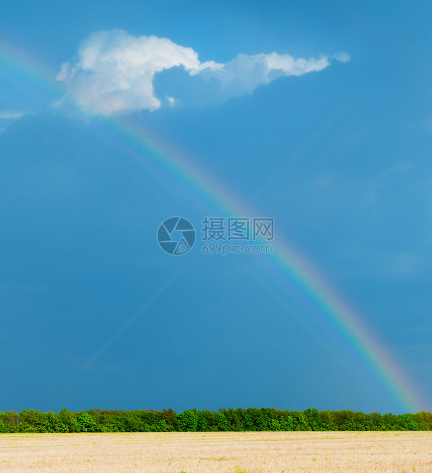 彩虹光谱下雨蓝色天气正方形旅行照片天空风景季节图片