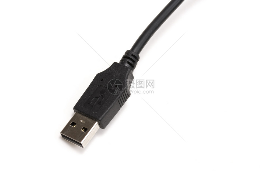 UUSB 电缆速度数据连接器黑色塑料插头电脑金属白色电子图片