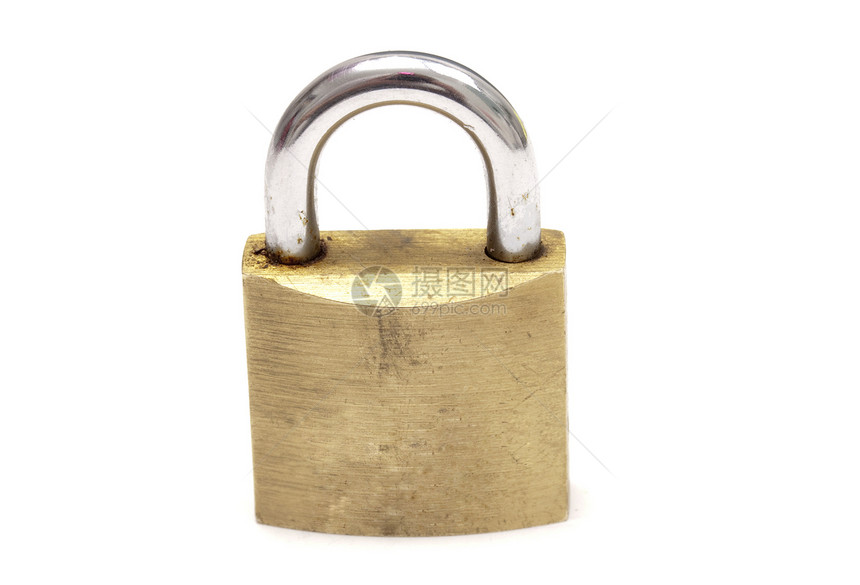挂隔锁白色宏观钥匙安全黄色黄铜挂锁金属商业金子图片