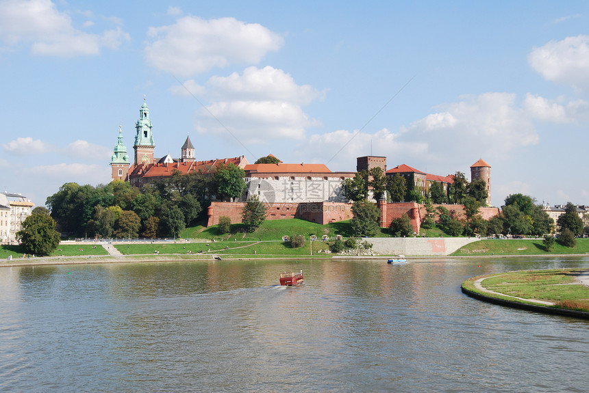 克拉科夫的瓦利城堡市场住宅正方形纸巾皇家大教堂历史图片