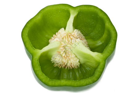 绿胡椒横截段背景图片
