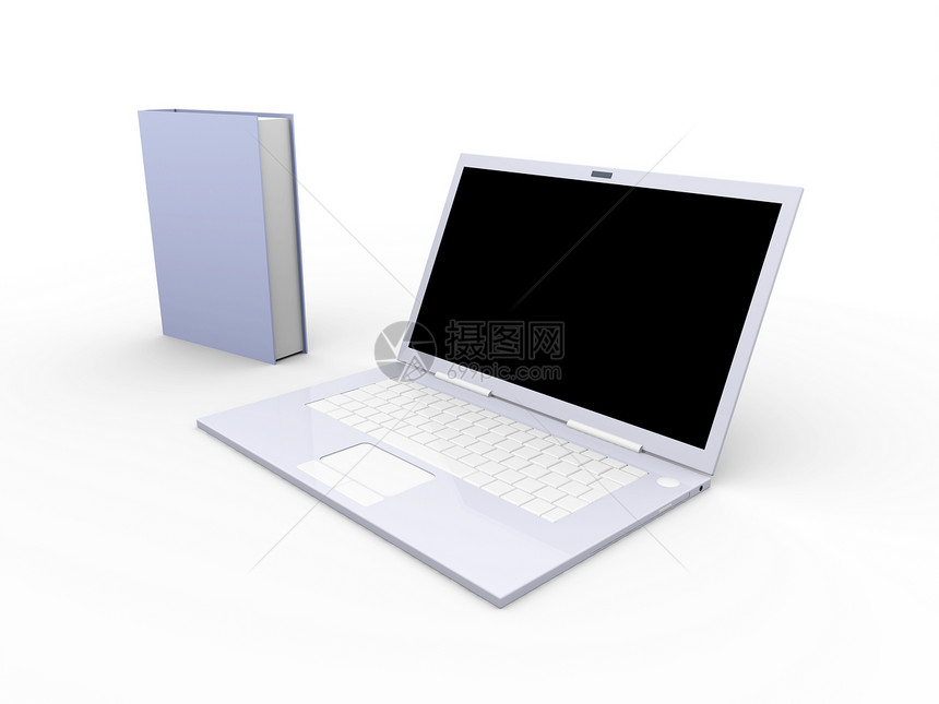 电子书笔记本展示电脑键盘知识监视器教育白色图书馆文学图片