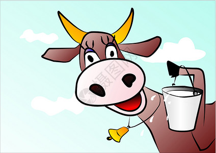 喝牛奶的奶和牛皮牛奶设计图片