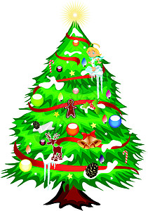 圣诞树装饰松树天使信仰星星饰品宗教背景图片