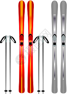斯克运动滑雪插图滑雪杖背景图片