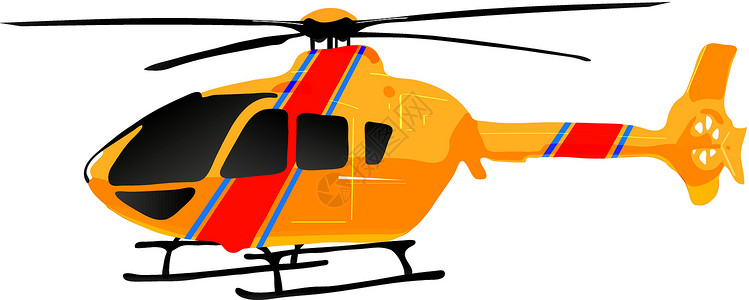 直升机飞行绘画飞机插图航空黄色背景图片