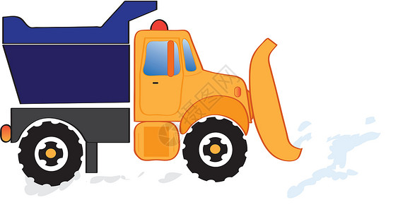 推土机卡车土机雪自卸车插图绘画背景图片