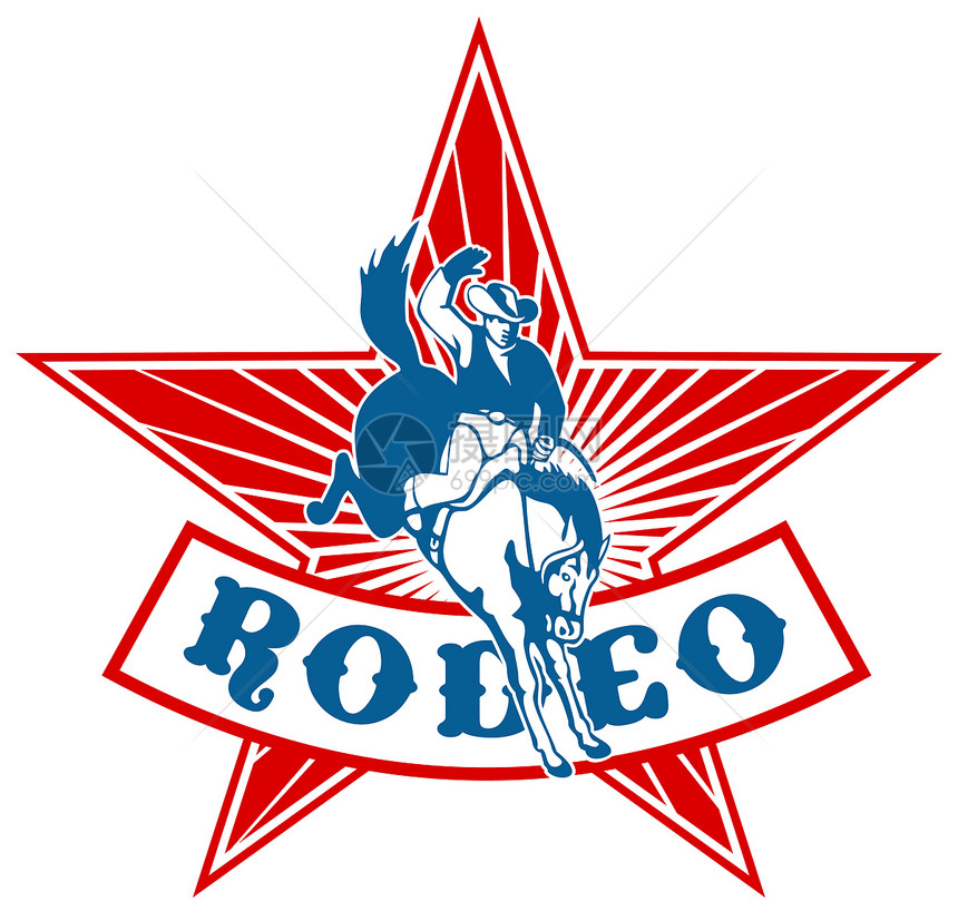 牛仔牛仔骑斗勃朗哥星星运动男人插图骑术表演野马跳跃马术骏马图片