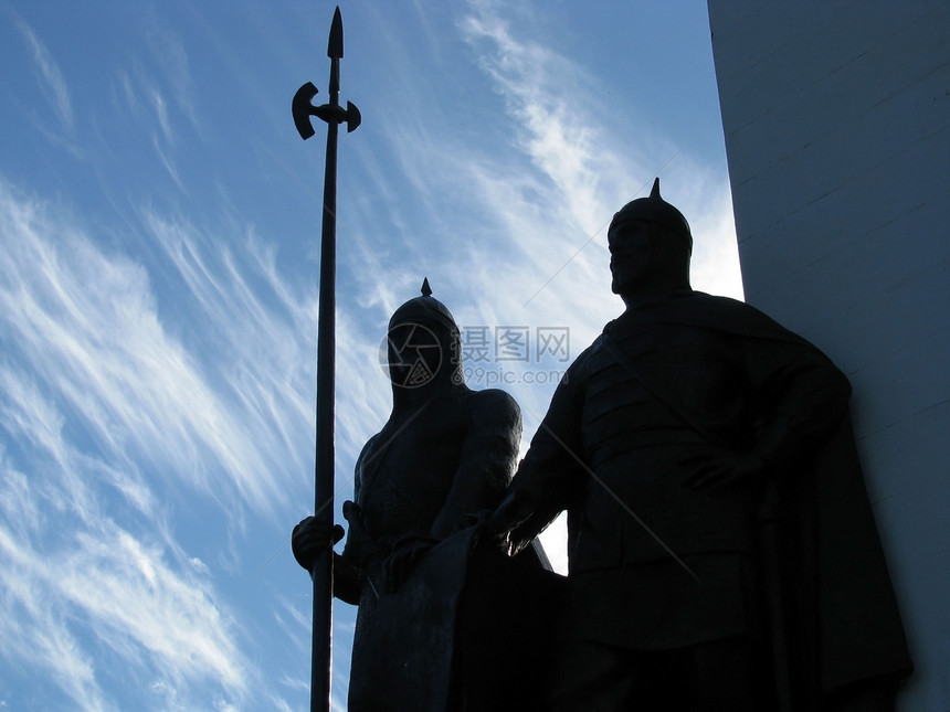 纪念碑雕塑历史英雄天空长矛盔甲文化记忆友谊图片