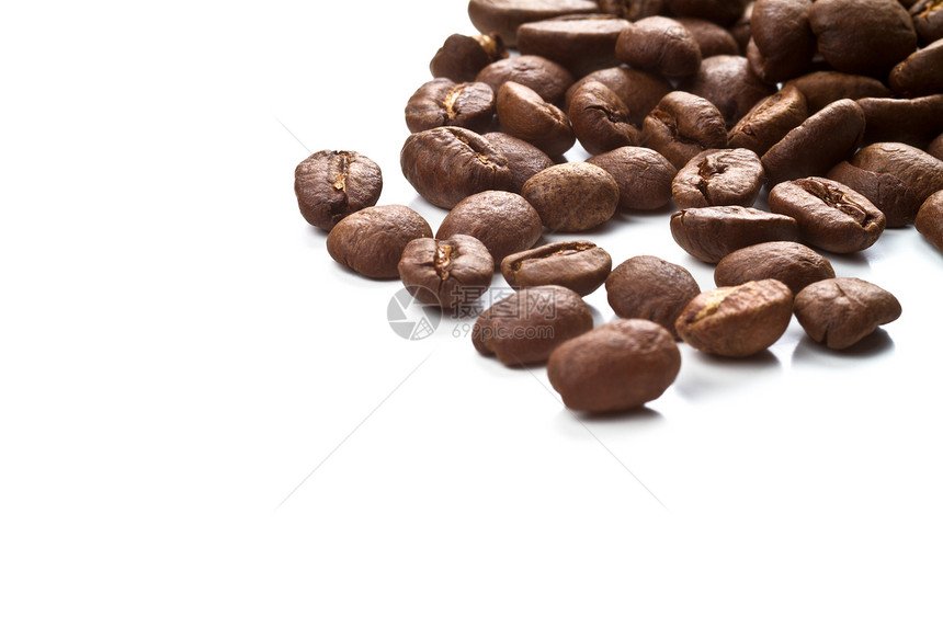 咖啡豆角棕色豆子咖啡厅白色食物咖啡店黑色材料图片