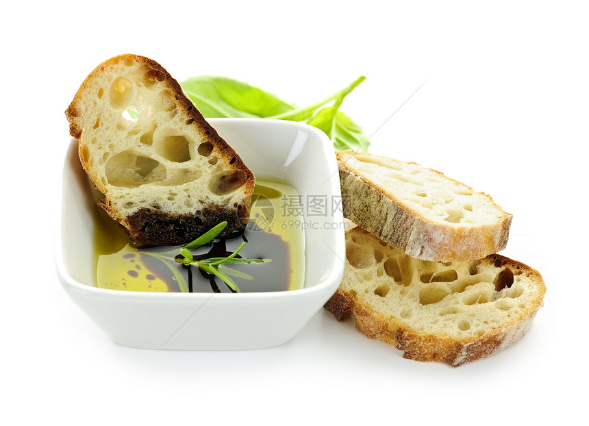 面包橄榄油和醋图片