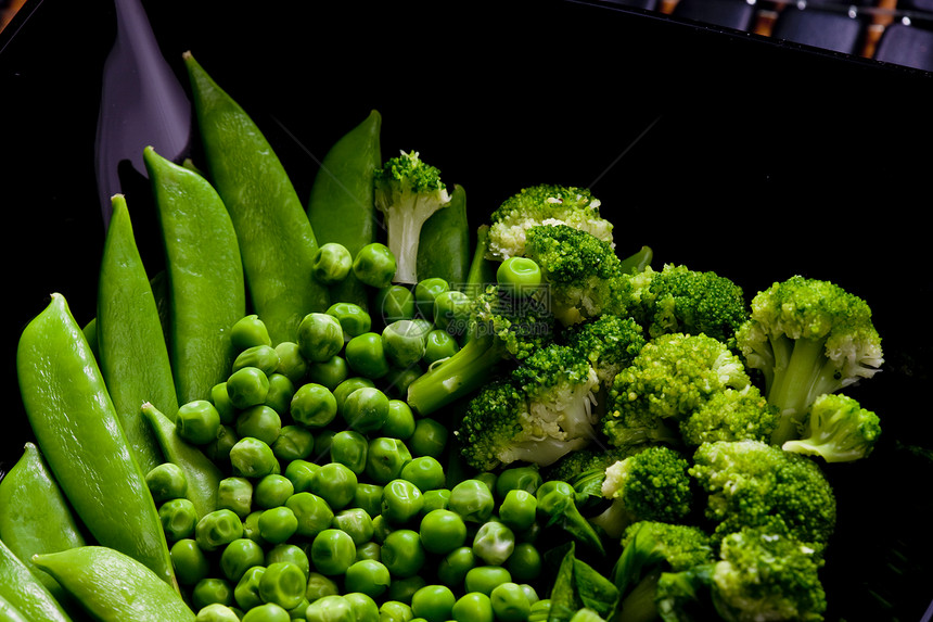 绿色蔬菜静物食物熟食植物豆荚食品膳食盘子熟菜脉冲菜肴图片