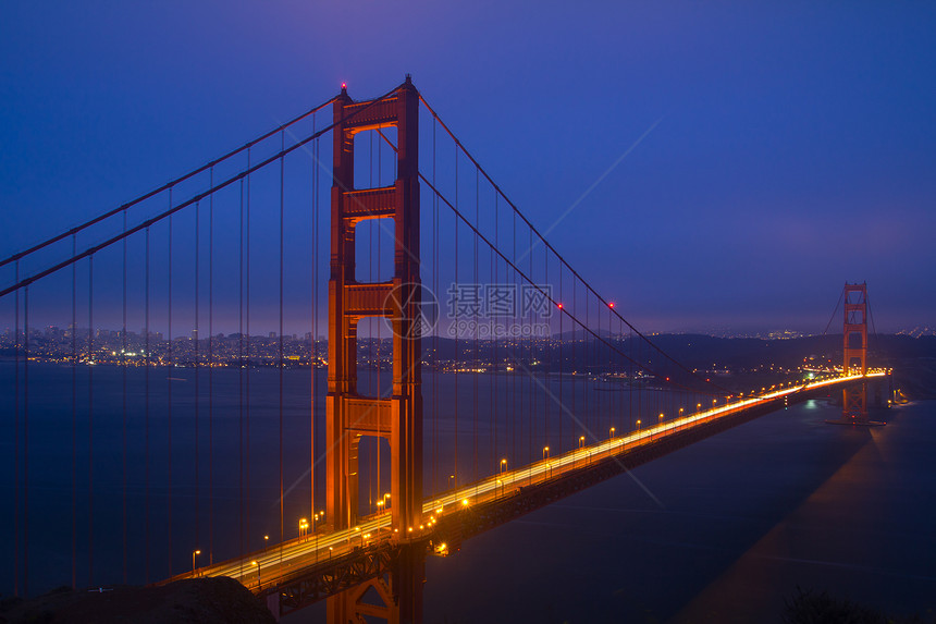 金门大桥夜幕旅游建筑学旅行海岸地标工程金属电缆场景城市图片