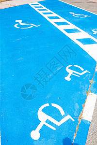 为残疾人预留的空位蓝色外观轮椅示意图背景图片