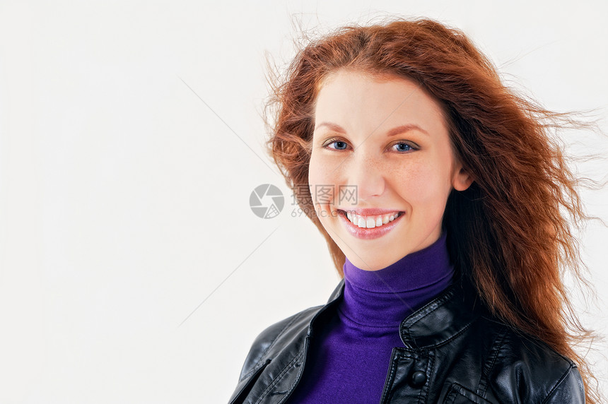 吸引人的微笑工作乐趣青年头发工人商务女性职员冒充快乐图片