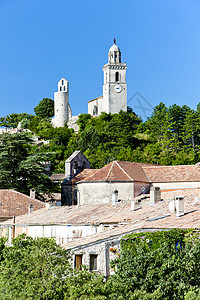 法国普罗旺斯州赖安历史性教会外观历史建筑学建筑位置旅行房屋景点背景