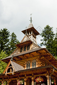 扎科帕内木制教堂老的高清图片