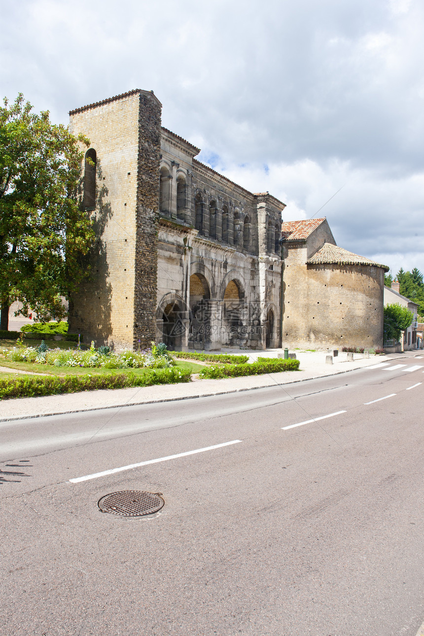 圣安德烈港 Autun 法国伯根迪外观世界历史性港口城市景点建筑建筑学历史废墟图片