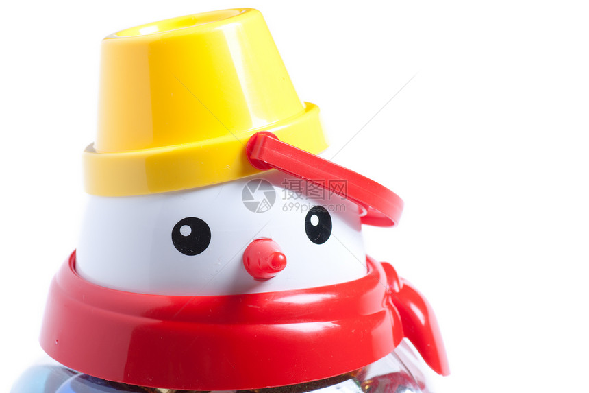 雪人笑脸微笑白色眼睛围巾黄色玩具帽子快乐塑料图片